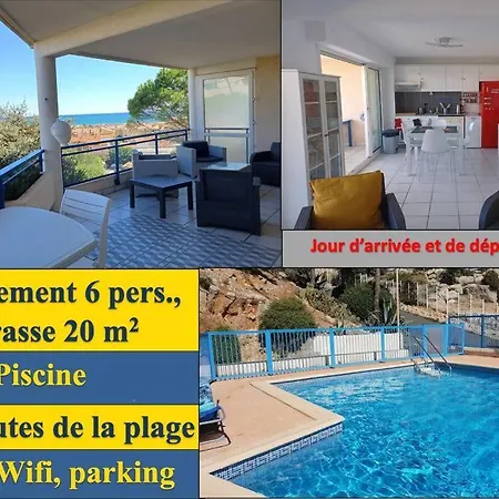 Plain-pied, Terrasse, Piscine, Pleine Vue Mer, A 6' A Pied, Parking, Wifi Apartmán Fleury (Aude)