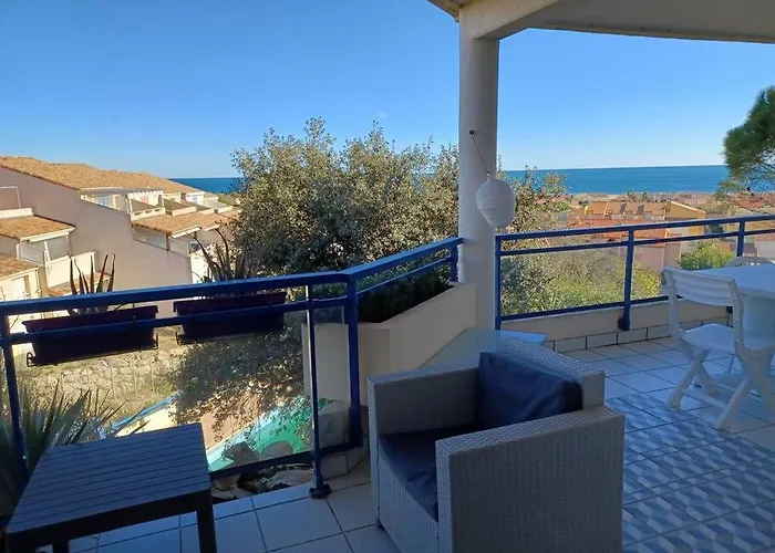 Plain-pied, Terrasse, Piscine, Pleine Vue Mer, A 6' A Pied, Parking, Wifi Daire *